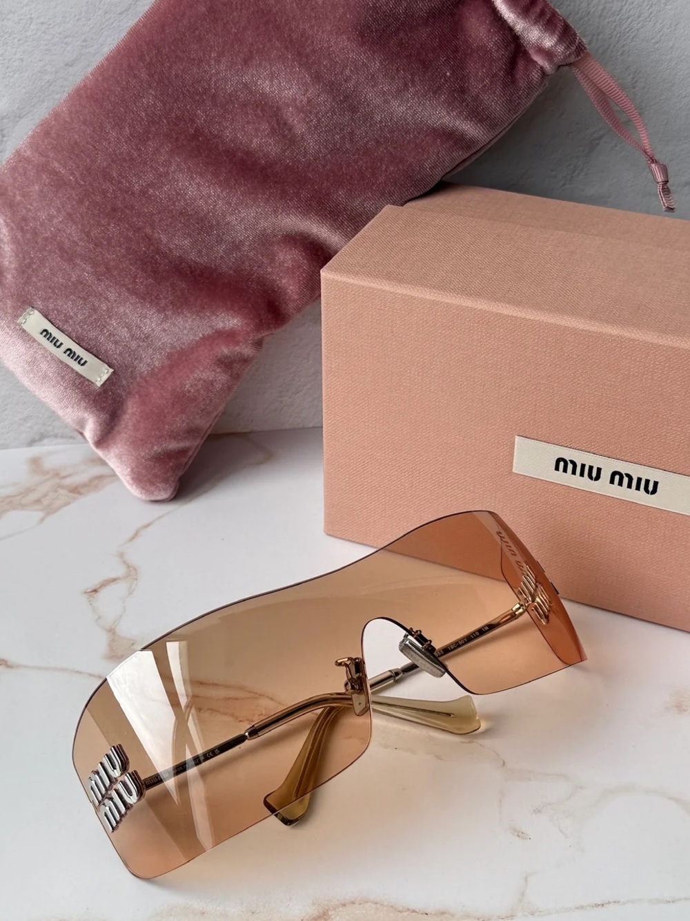 New Miu Miu MUB53S 1BC80Y Orange Mirror Sunglasses Authentic - Picture 8 of 8